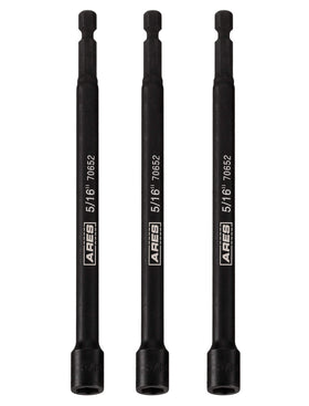 ARES 27009 magnetic impact nut driver set with three six-inch bits for tight spaces.