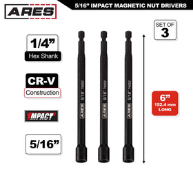 ARES 27009 nut driver showing strong magnets for secure fastener retention.