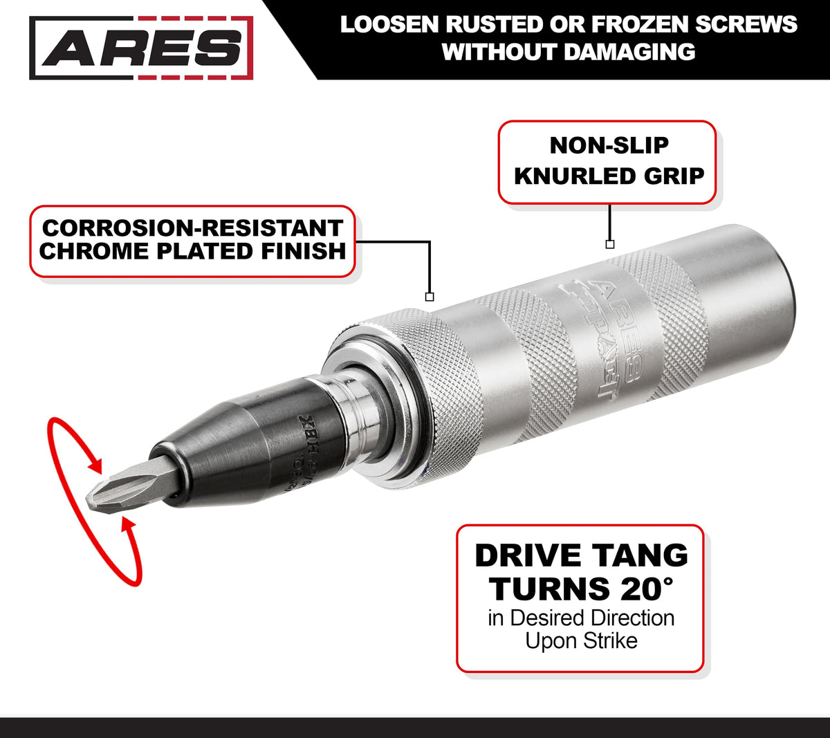 ARES 70606 driver with Phillips #3 bit for larger screws