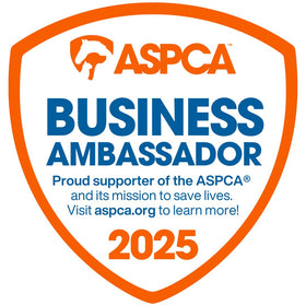 ASPCA Business Ambassador badge on ARES packaging signaling partnership