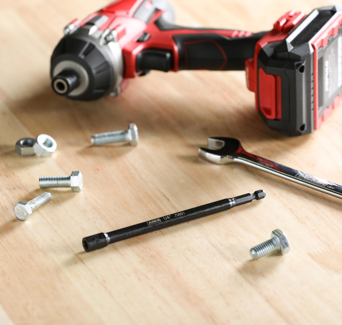 Magnetic retention feature of ARES nut drivers in action