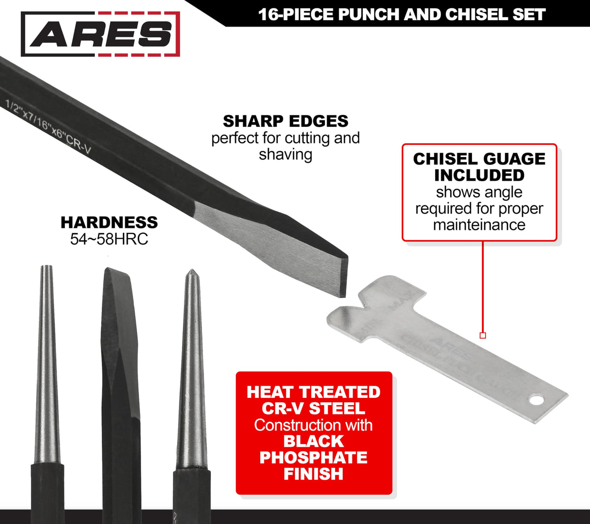 ARES pin punches for accurate hole alignment and fast assembly