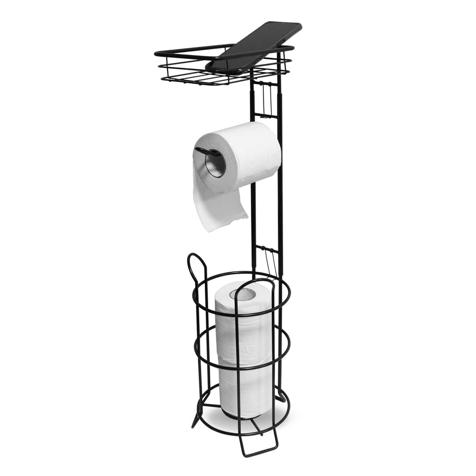 Argatin toilet paper holder stand with raised base for easy bathroom access.
