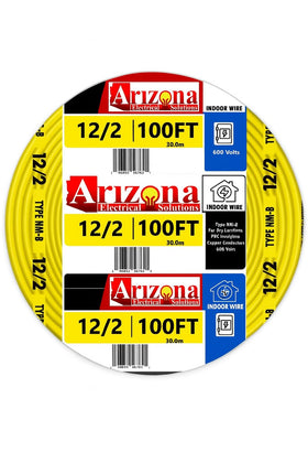 Arizona Electrical Solutions 100ft NM-B copper cable on a spool for indoor use.