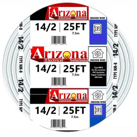 Arizona Electrical Solutions 25ft NM-B copper coil—durable insulation for safe indoor wiring.