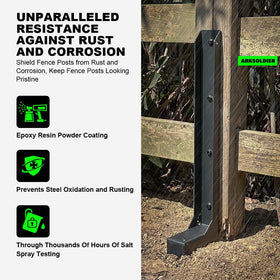 ARKSOLDIER fence post bracket kit strengthens posts against wind and weather.
