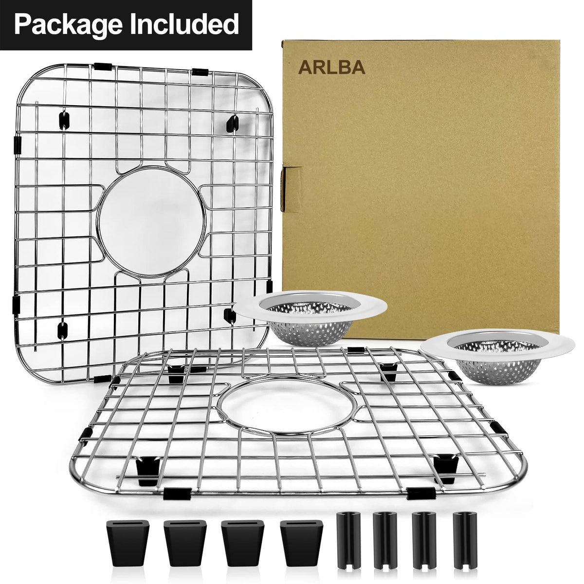 ARLBA 2-pack includes strainers and feet for easy setup.