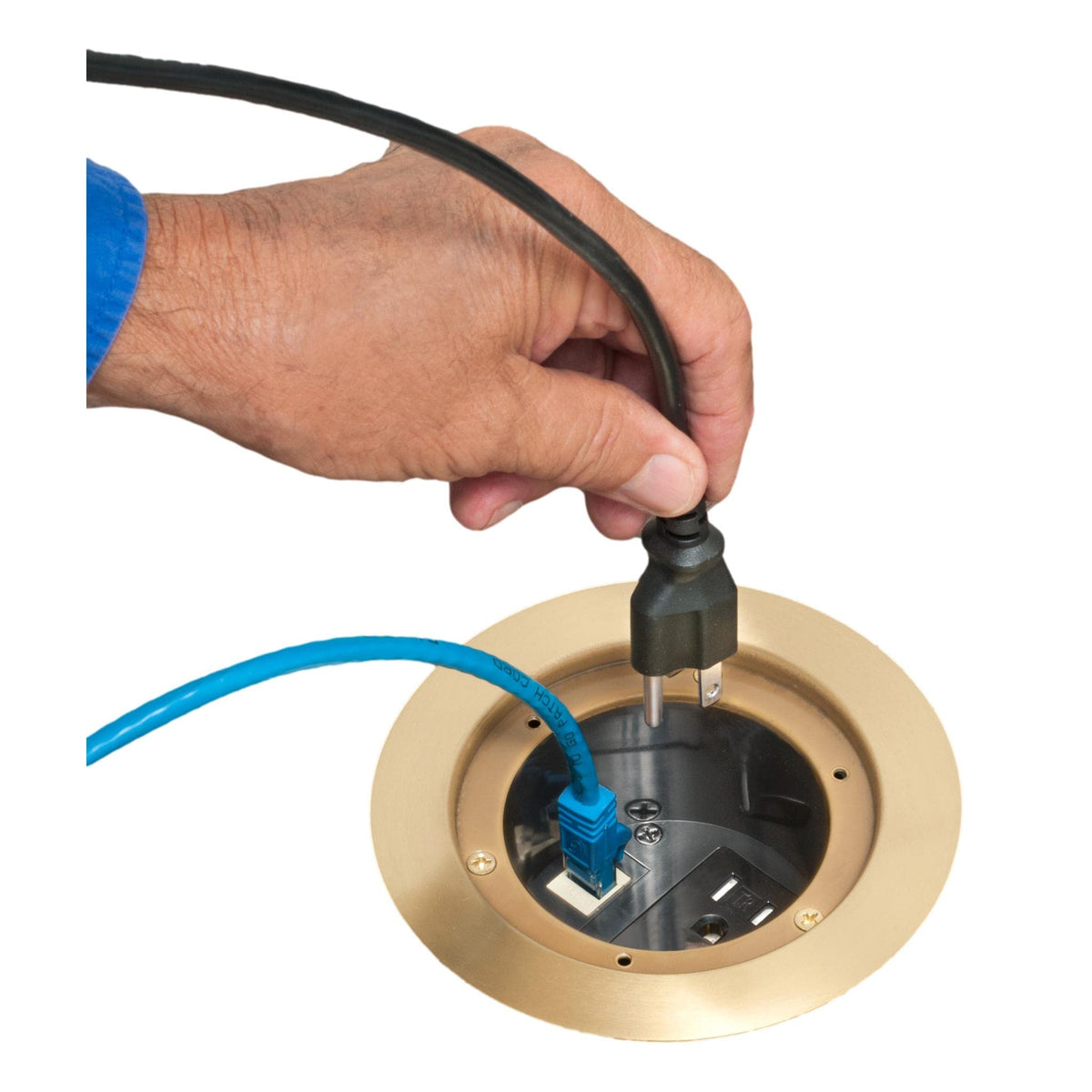 Arlington FLBC4580 brass finish with slim flange for a low-profile look.