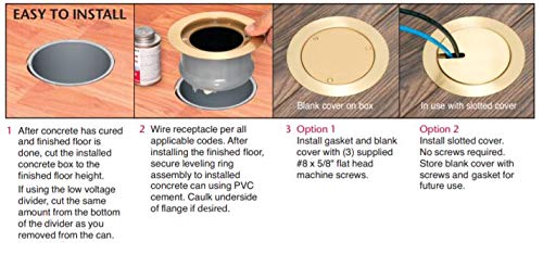 Arlington FLBC4580 kit components include leveling ring and keystone insert.