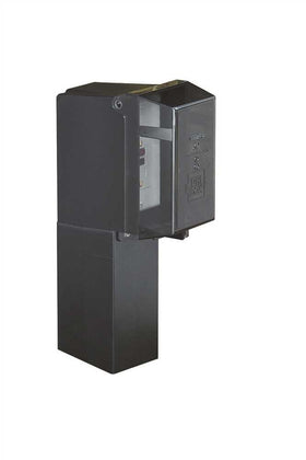 ARLINGTON Gard-N-Post outdoor enclosure with black finish for durable weatherproof lighting.