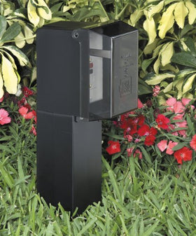 ARLINGTON Gard-N-Post outlet cover enables safe, accessible outdoor wiring.