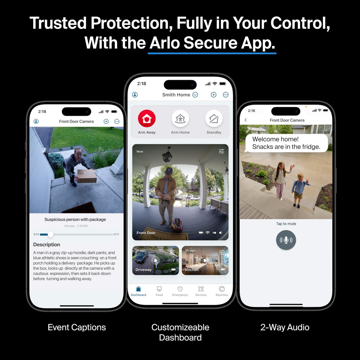 Arlo Video Doorbell 2K privacy zones help reduce false alerts and protect sensitive areas.