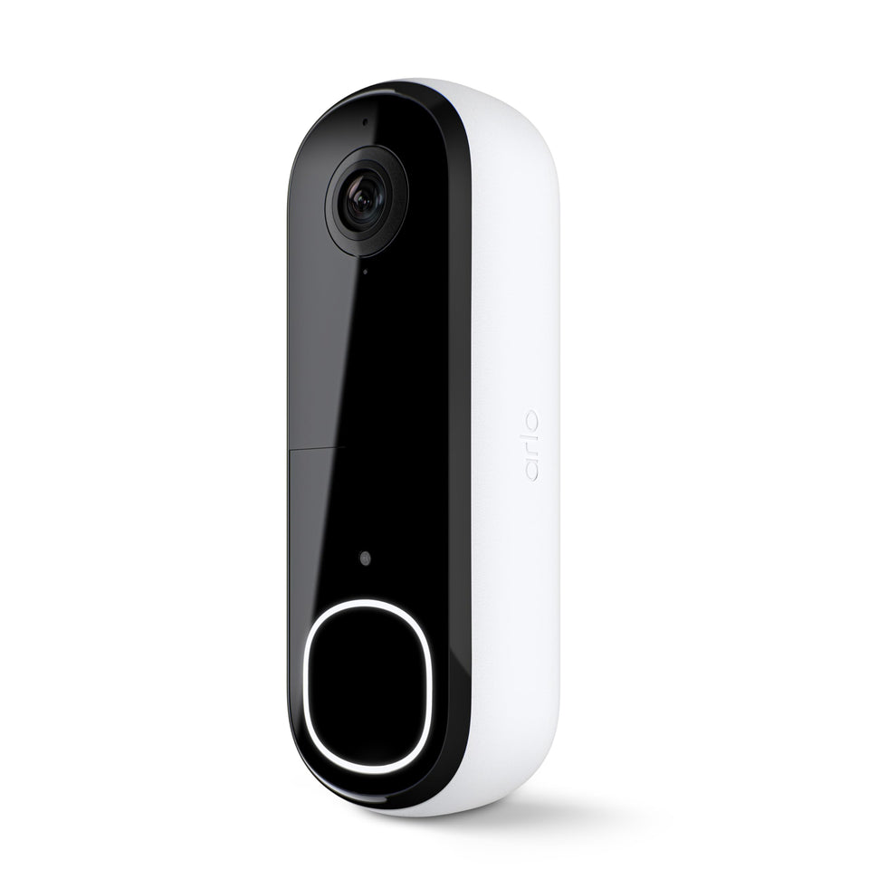 Arlo Video Doorbell 2nd Gen front door setup shows clear 1080p video for visitor recognition.