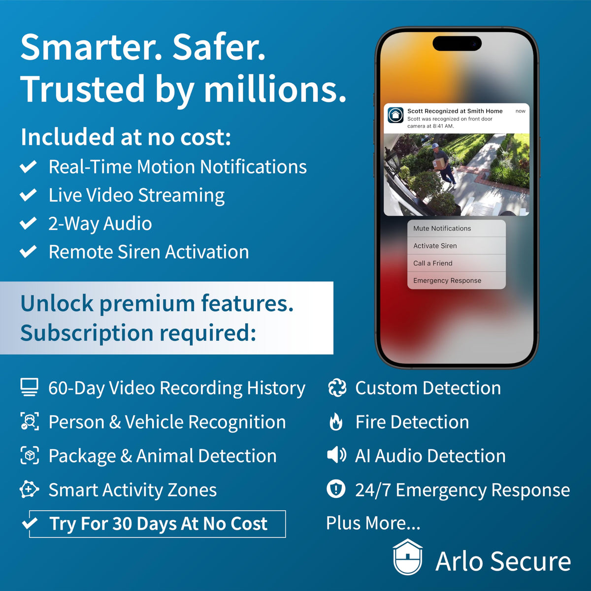 Arlo 160-degree panoramic view covers wider outdoor areas