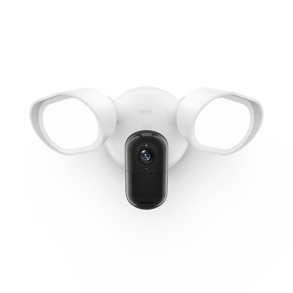 Arlo wired floodlight camera 2K HDR video for clear outdoor surveillance