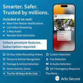 Arlo Wired Floodlight Camera integrated siren helps deter visitors