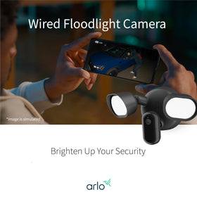 Arlo Wired Floodlight Camera weatherproof housing for outdoor placement