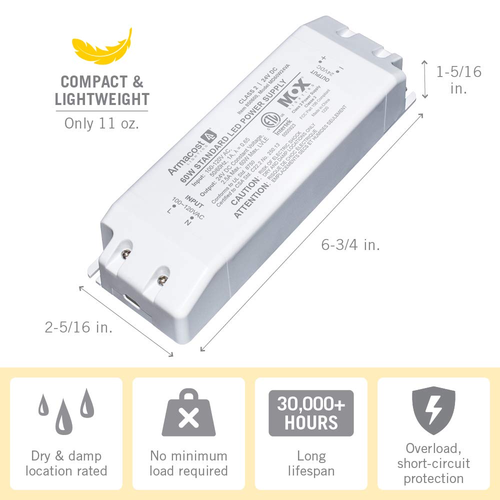 Armacost Lighting 850600 with removable cord for convenient installation options