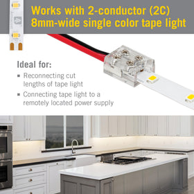 Armacost Lighting compact flat-fit connector for tight installations.