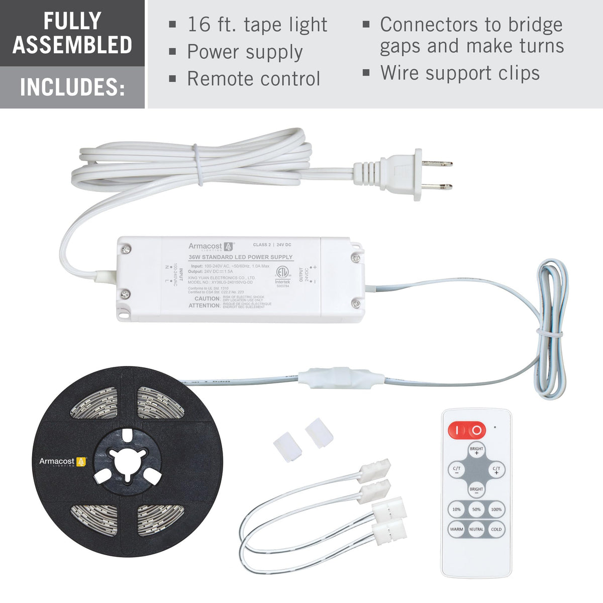 Ribbon Flex tunable white range from 2700K to 5000K for ambience control