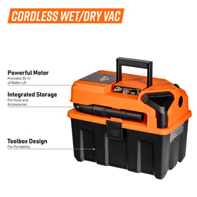 Armor All 2.5-Gallon cordless vac toolbox storage with attachments neatly organized