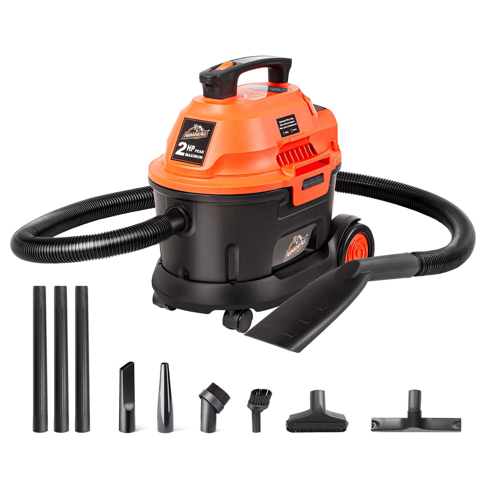 Armor All AA255W vacuum showing deep suction for quick wet spill cleanup
