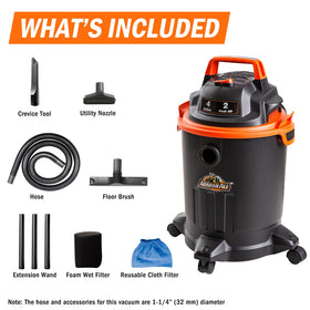 4 gallon tank on VO405P supports light to moderate messes.