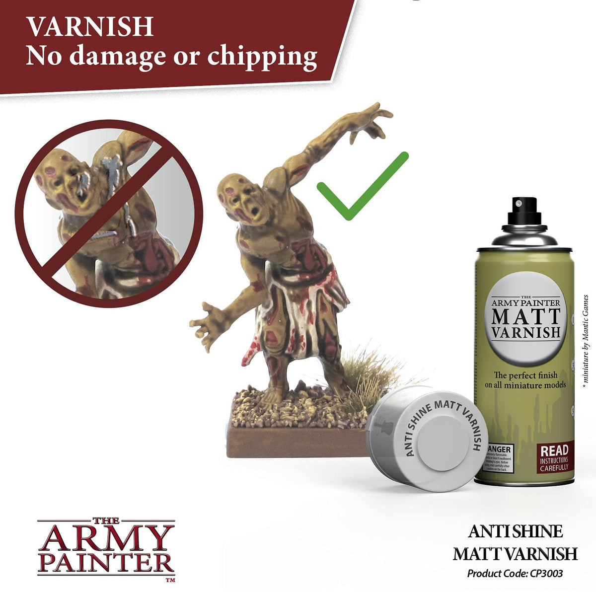 Miniature after applying The Army Painter anti shine matte varnish, showing muted gloss