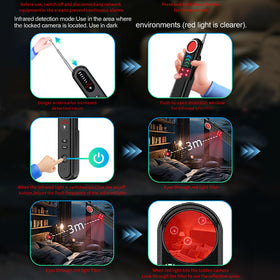 Aroeally Hidden Camera Detector uses flashlight mode for dark rooms.