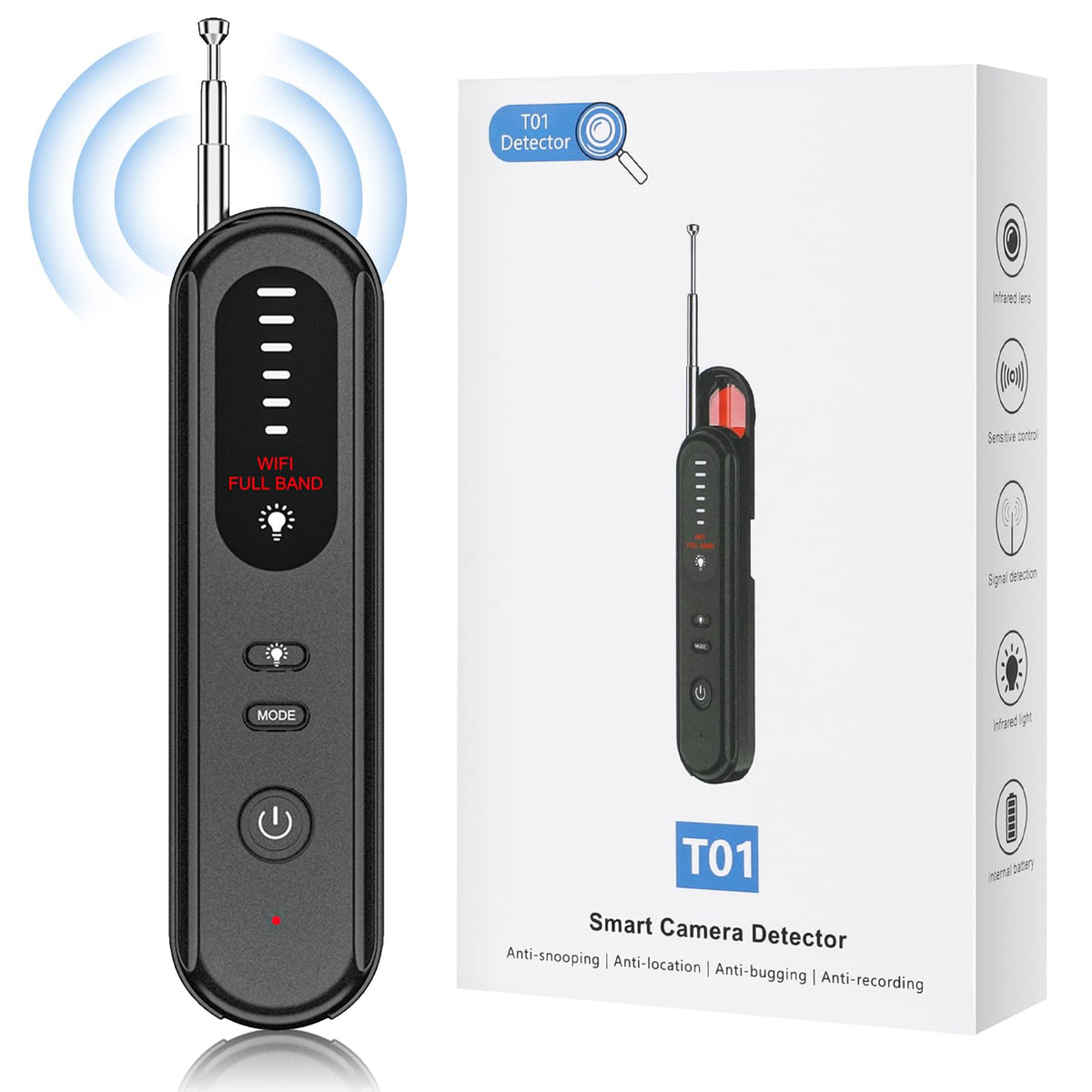 Aroeally Hidden Camera Detector performs pinhole lens scan for privacy checks.