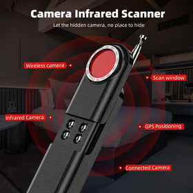 Aroeally Hidden Camera Detector detects RF signals to locate bugs and cameras.