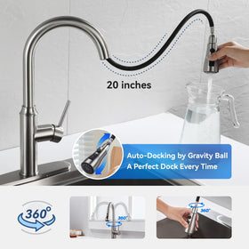 Arofa 20-inch hose reaches across the sink for thorough cleaning