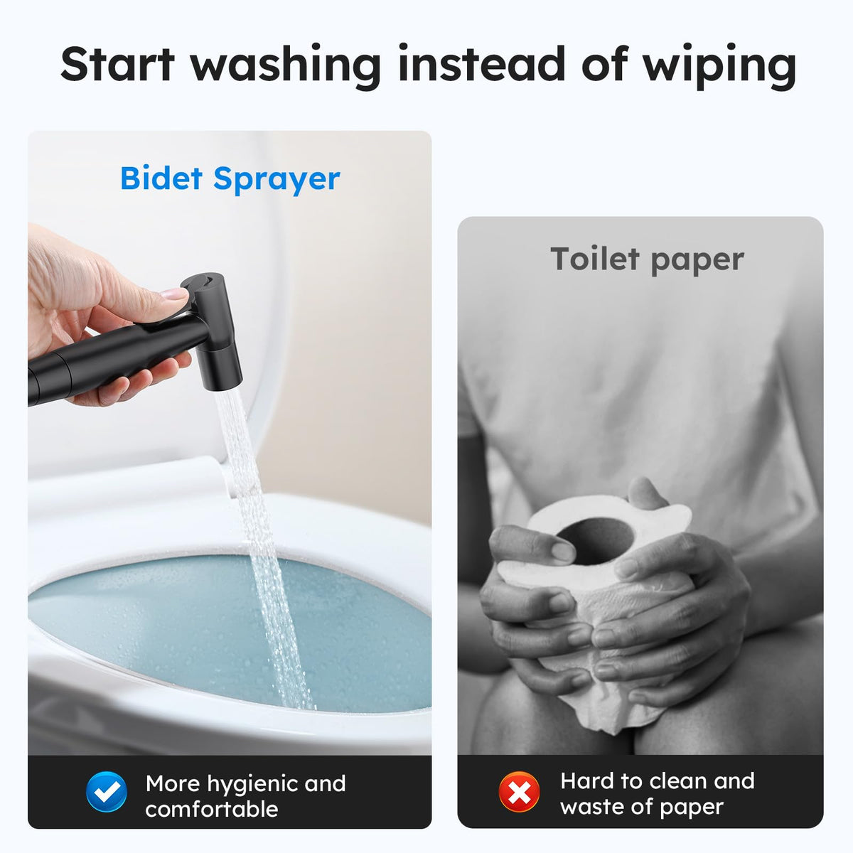 Arofa Bidet Sprayer handle close-up with ergonomic lever for easy control.