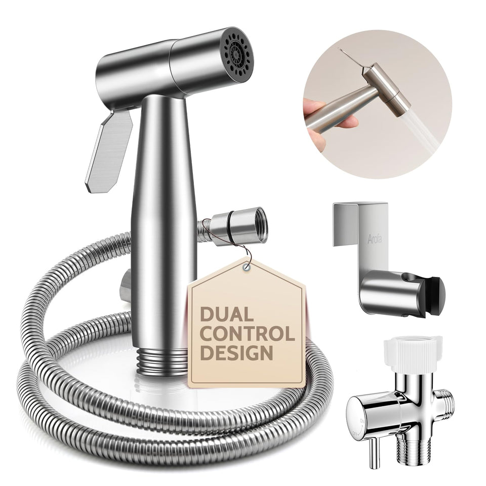 Arofa bidet sprayer hands-free handle for effortless cleaning with one pull