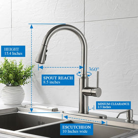 Arofa brushed-nickel finish faucet adds sleek style and corrosion resistance