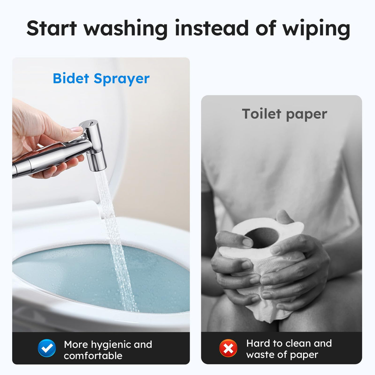 Arofa chrome bidet sprayer for cloth diaper cleaning and hygiene