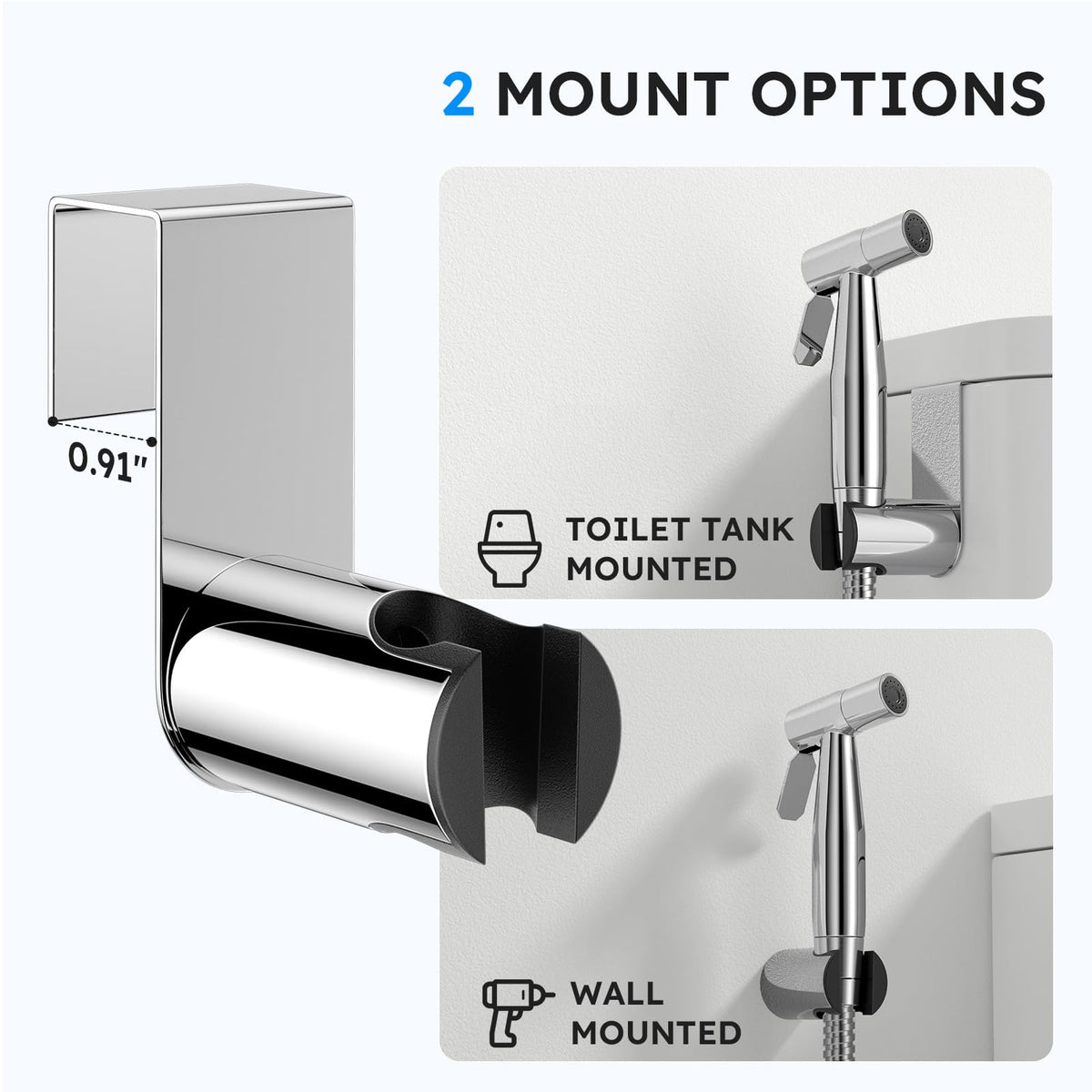 Arofa chrome bidet kit with rust proof components for long lasting use