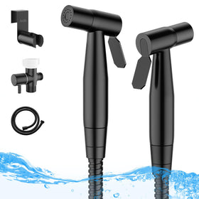 Arofa handheld bidet sprayer in brushed nickel for precise toilet cleaning and feminine wash.