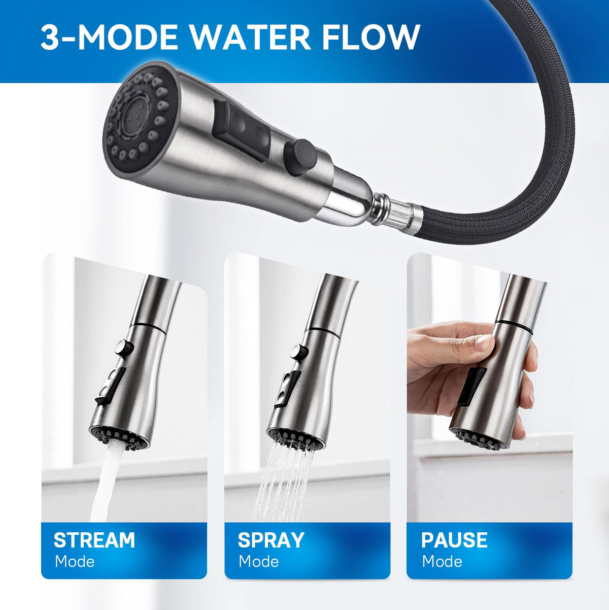 Arofa high-arc spout provides extra clearance for large pots
