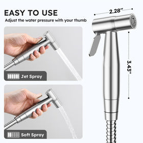 Arofa stainless steel bidet head with a rust-resistant finish.