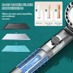 ARognsbo handheld shower head with 59-inch hose for flexible reach.
