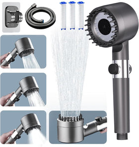 ARognsbo high pressure shower head with four filters for softer skin and shinier hair.