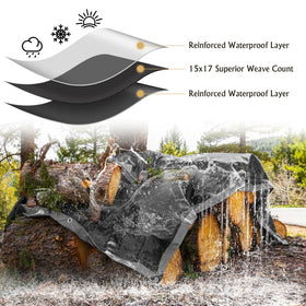 AROIC silver-black design tarp offers rugged outdoor protection