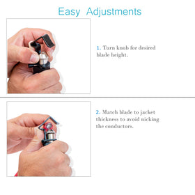 AROLAX Round Cable Stripper demonstrates multi-strip modes for versatile cable work.