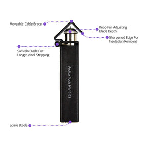 AROLAX Spare blade stored in handle allows quick replacements.