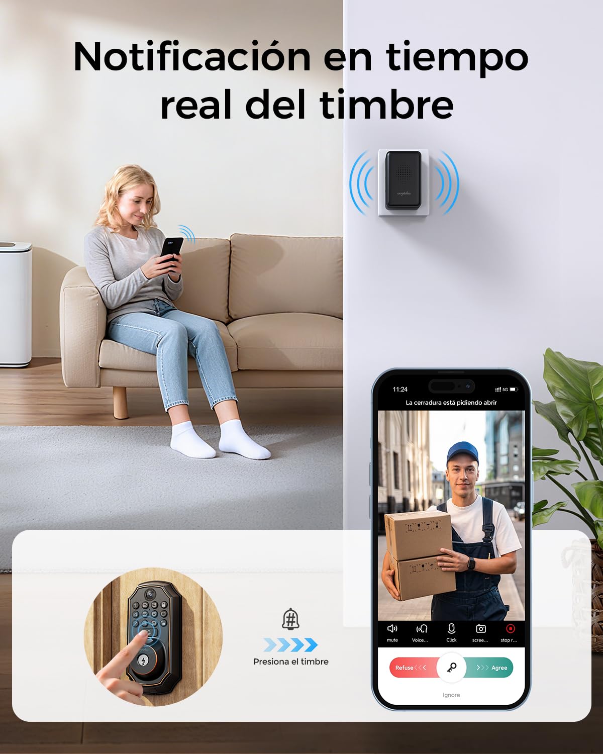 ARPHA fingerprint scanner closeup highlights fast keyless access for trusted family.