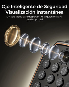 ARPHA smart-lock camera view highlights live video at the doorway for quick verification.
