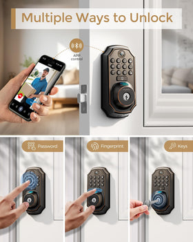 ARPHA WiFi Video Smart Lock fingerprint sensor close-up for quick secure access