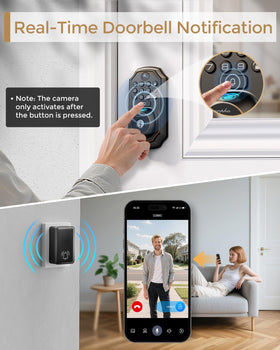 ARPHA WiFi Video Smart Lock keypad-entry close-up highlighting PIN options
