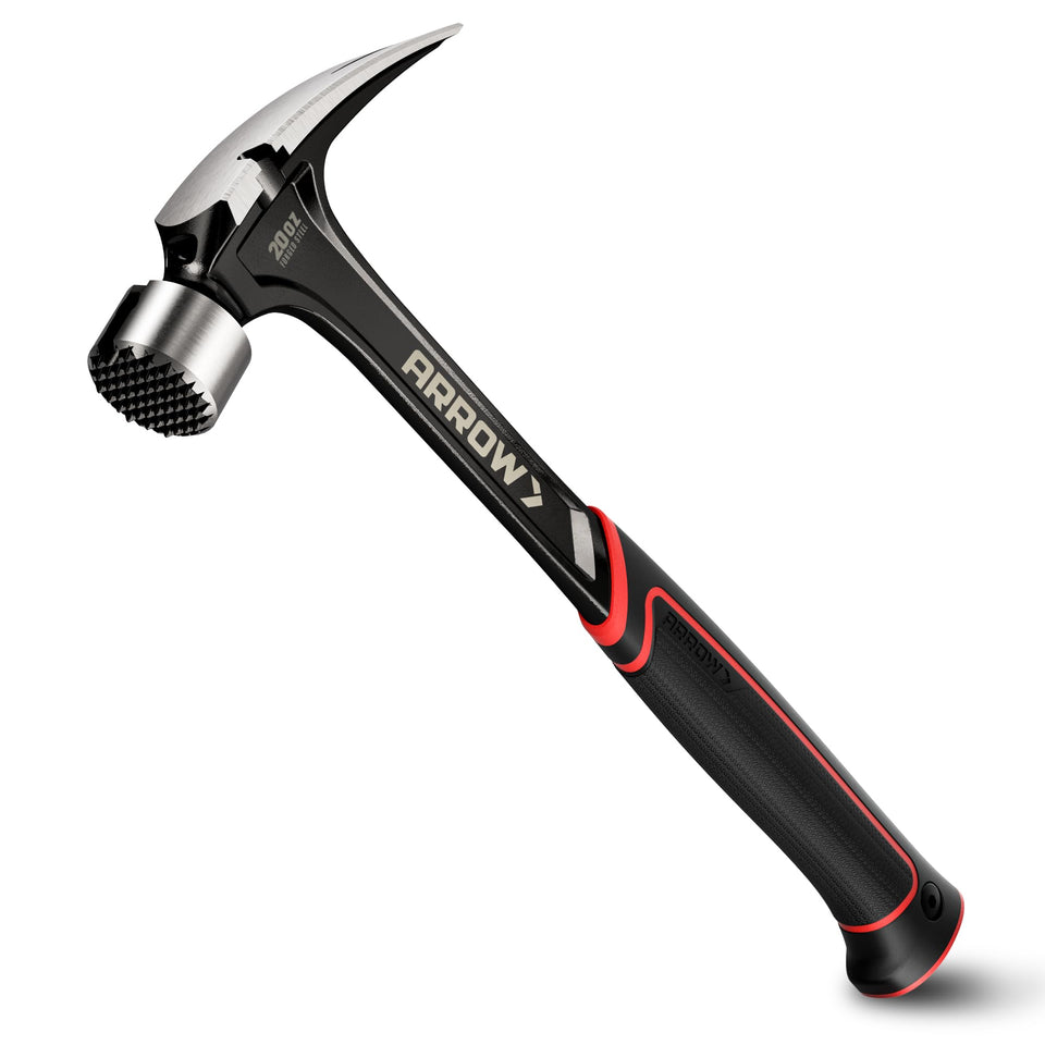 Arrow Fastener 20 oz hammer with magnetic nail holder for quick nail starts